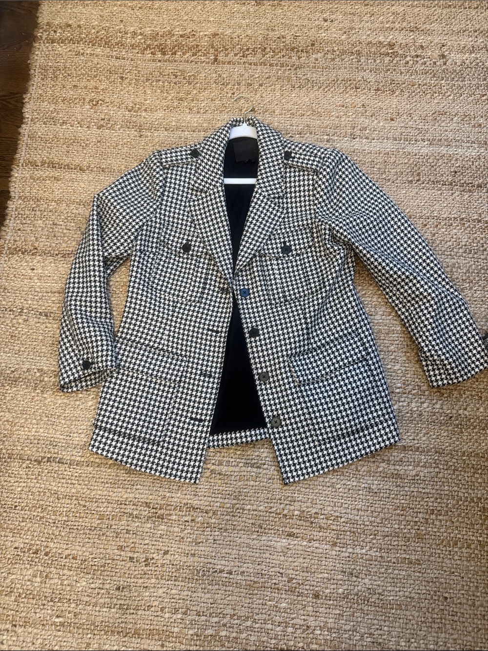 PAIGE Black & White Houndstooth Blazer